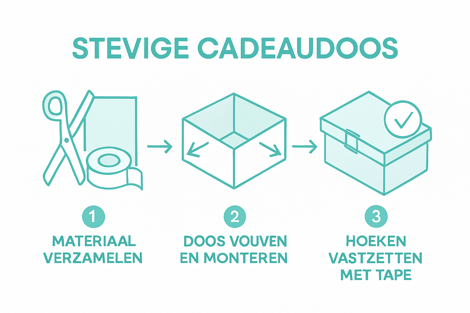 Infographic: zo maak je in drie stappen een stevige cadeauverpakking