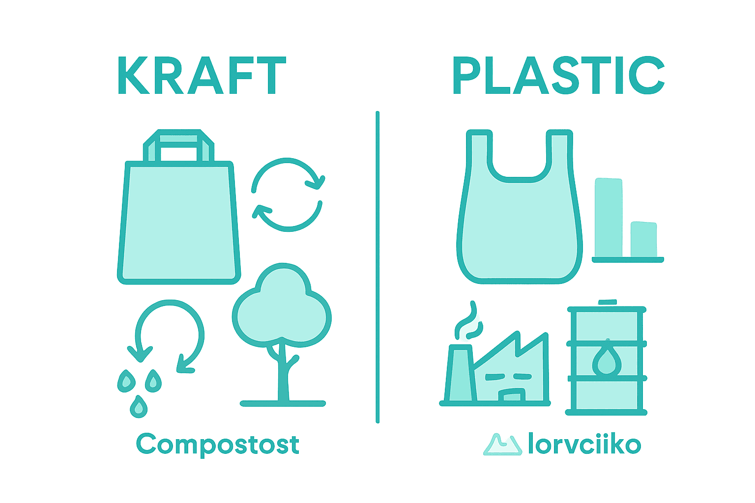Infographic laat zien hoe duurzaam papieren zakken zijn in vergelijking met plastic varianten