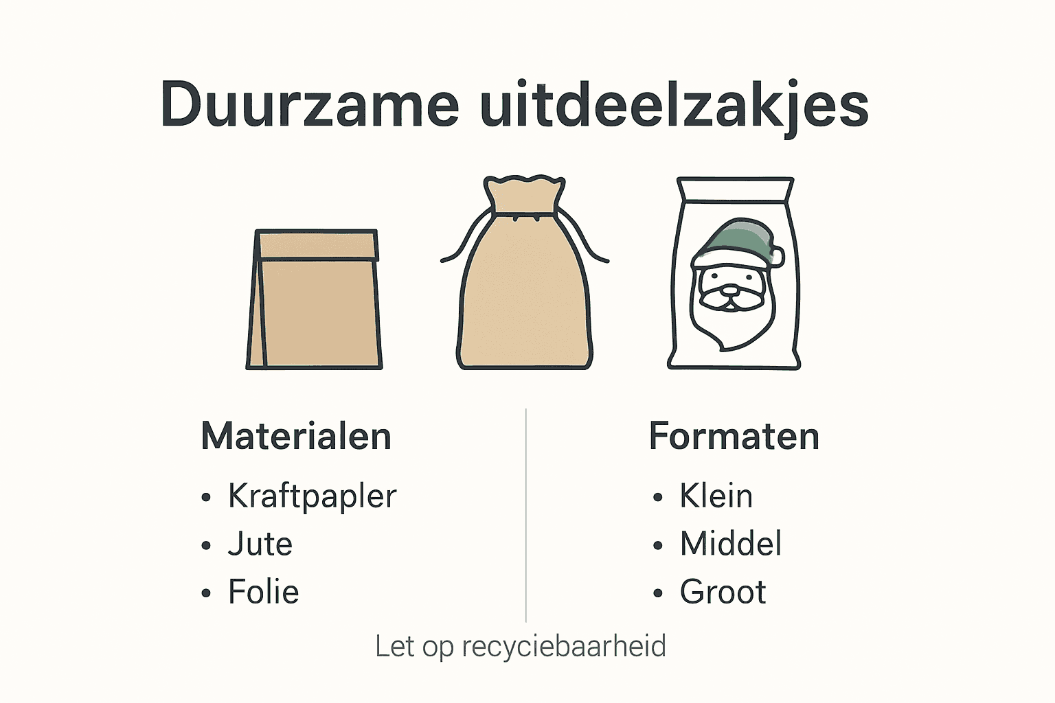 Infographic: alles over uitdeelzakjes – van materiaal en formaat tot duurzaamheid