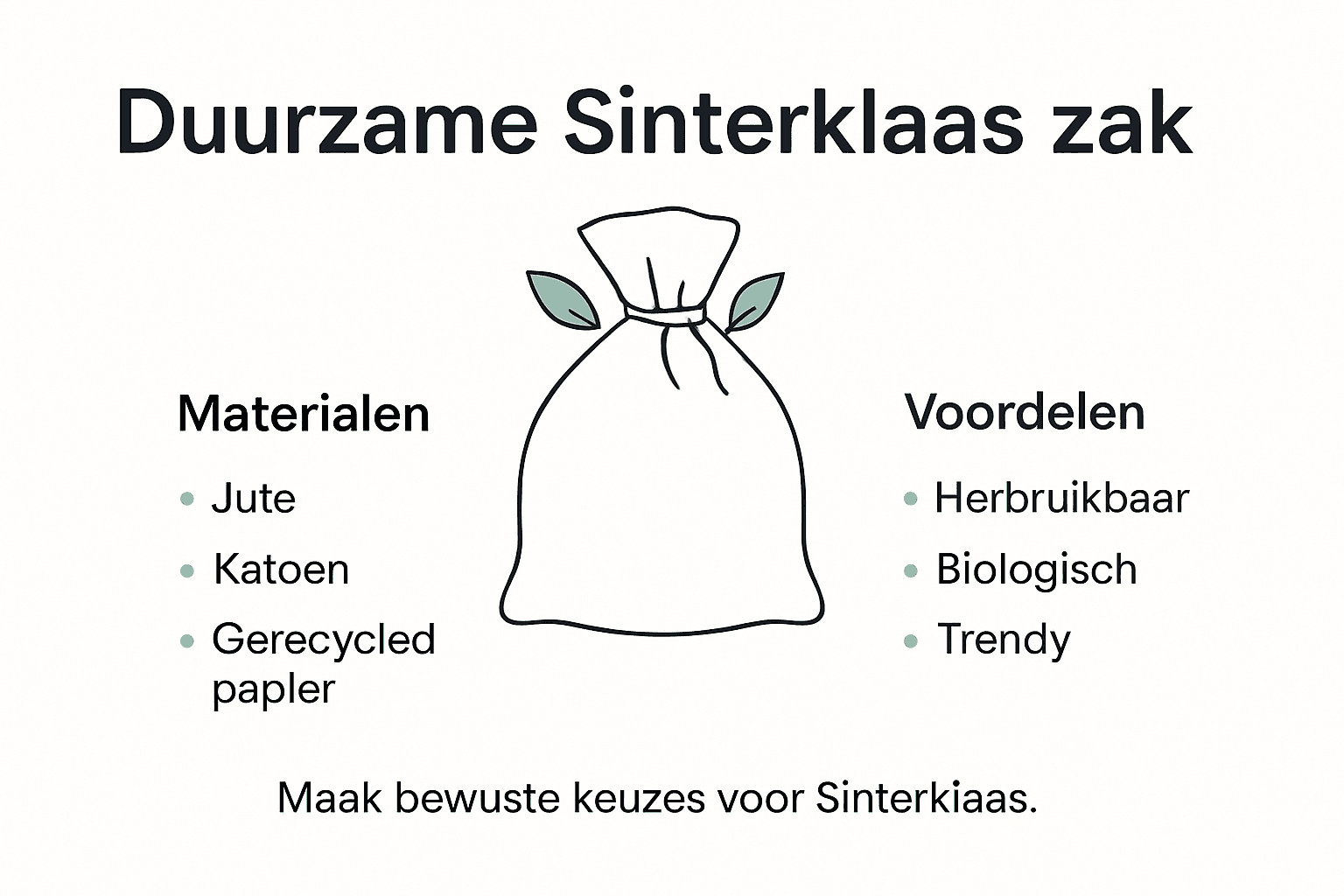 Infographic: Duurzame materialen voor Sinterklaaszakken en hun voordelen op een rij