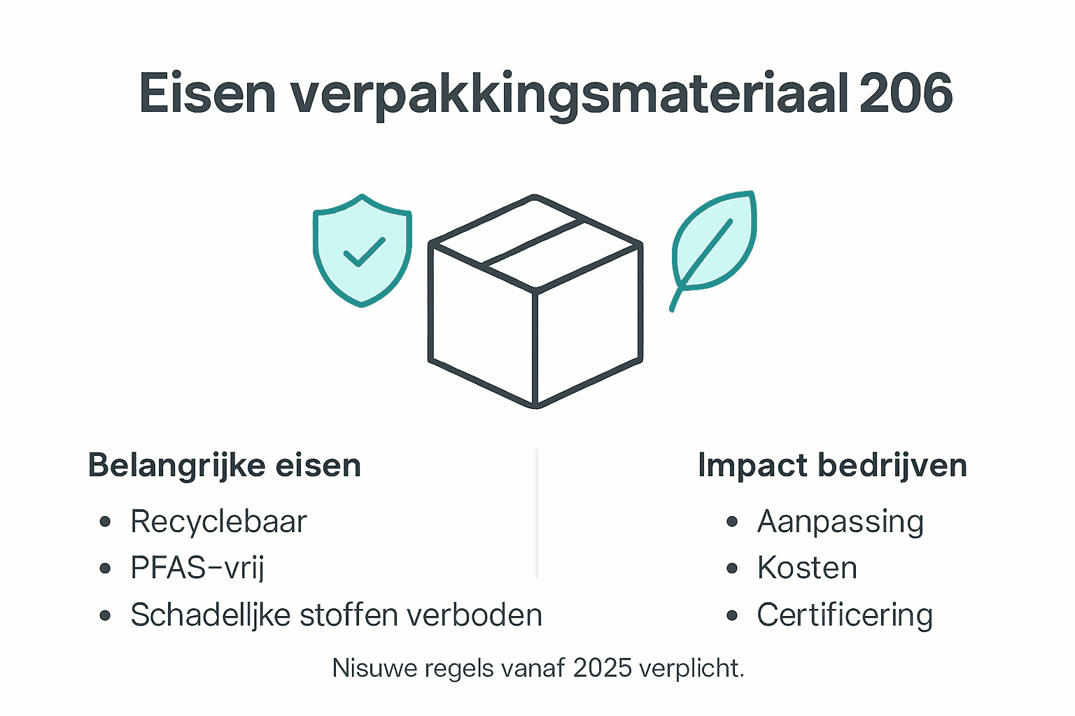 Infographic: Europese regelgeving voor verpakkingsmaterialen en de gevolgen daarvan