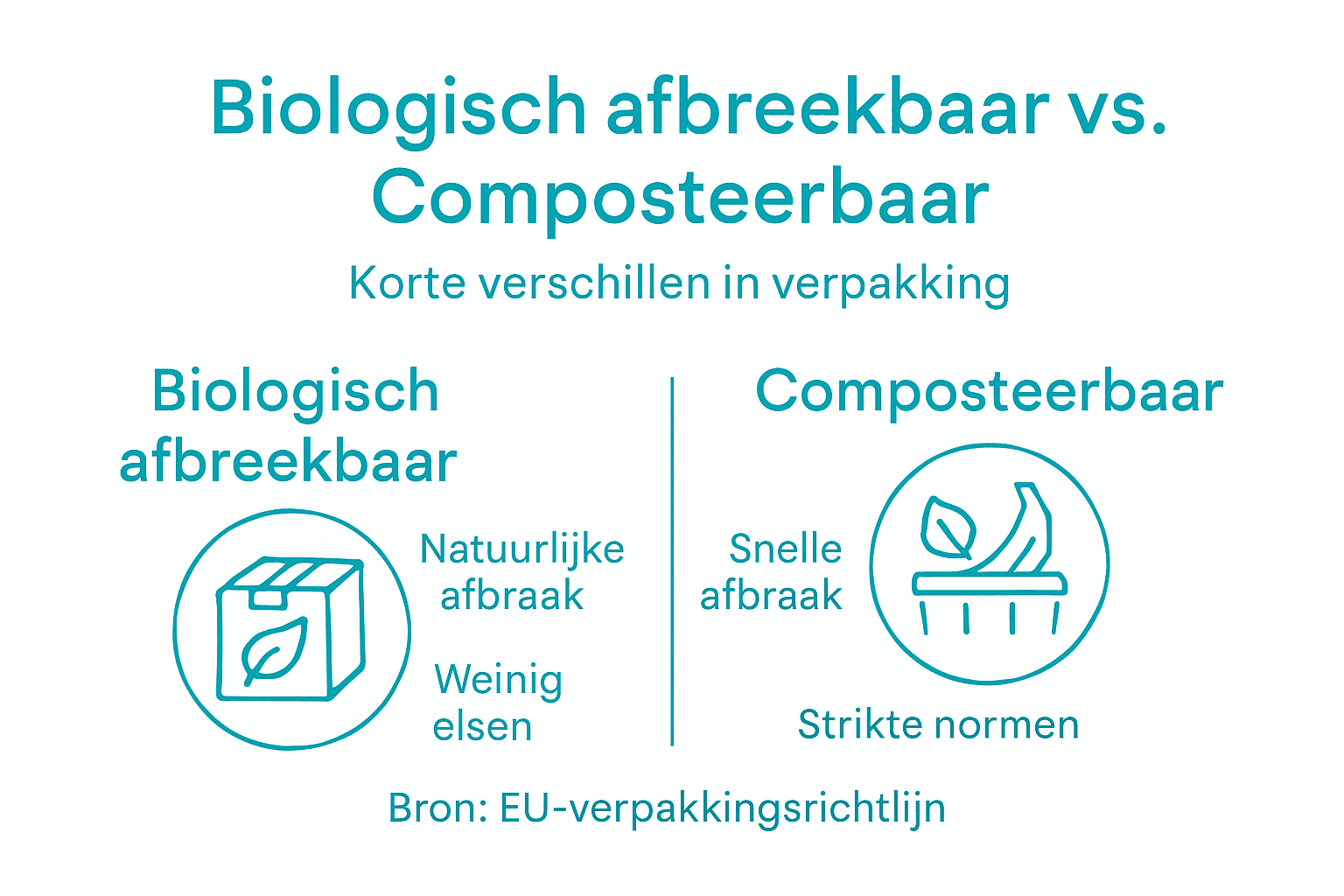 Infographic: Wat is het verschil tussen biologisch afbreekbaar en composteerbaar?
