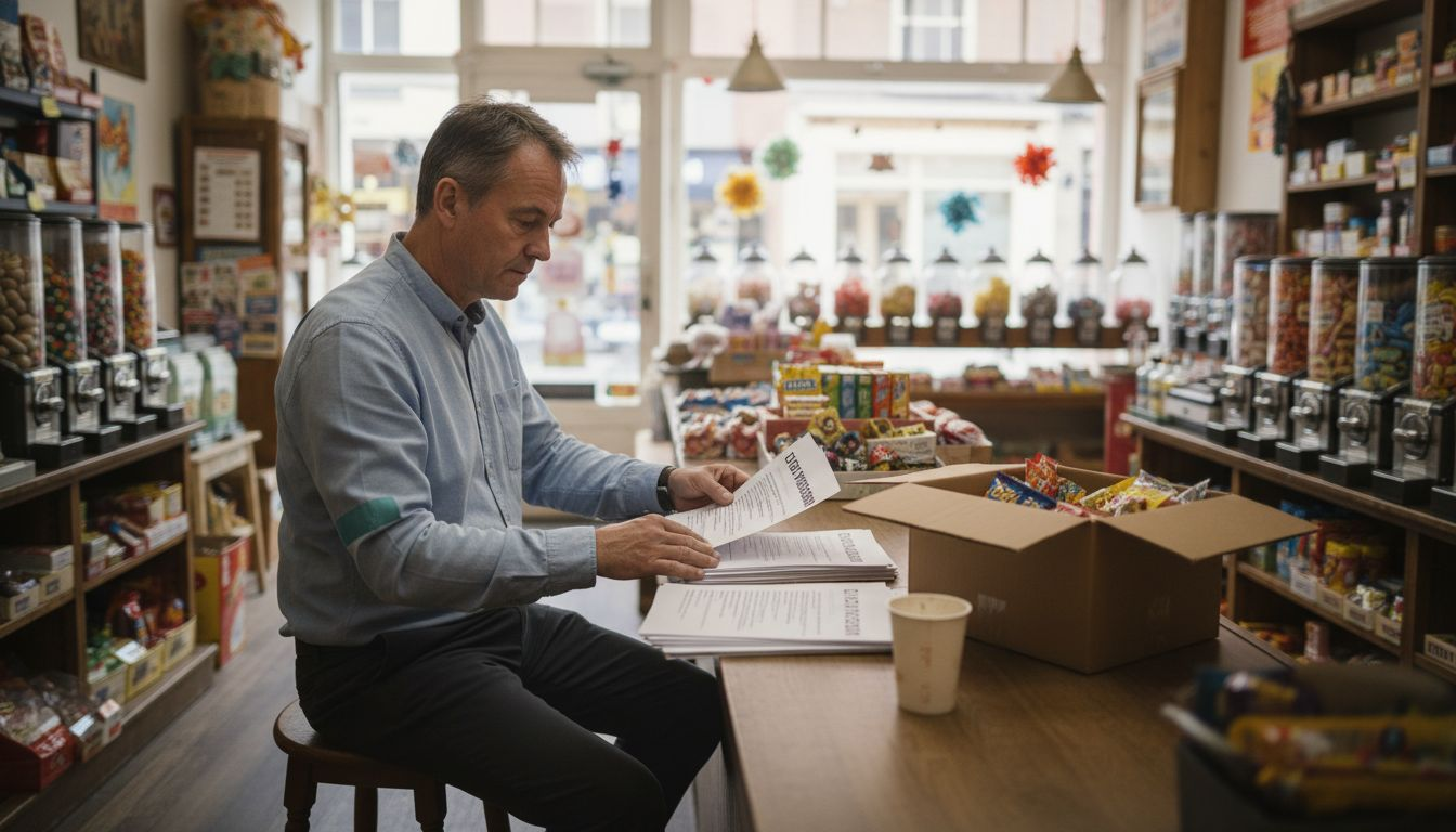 Winkelier duikt achter de balie in de regels