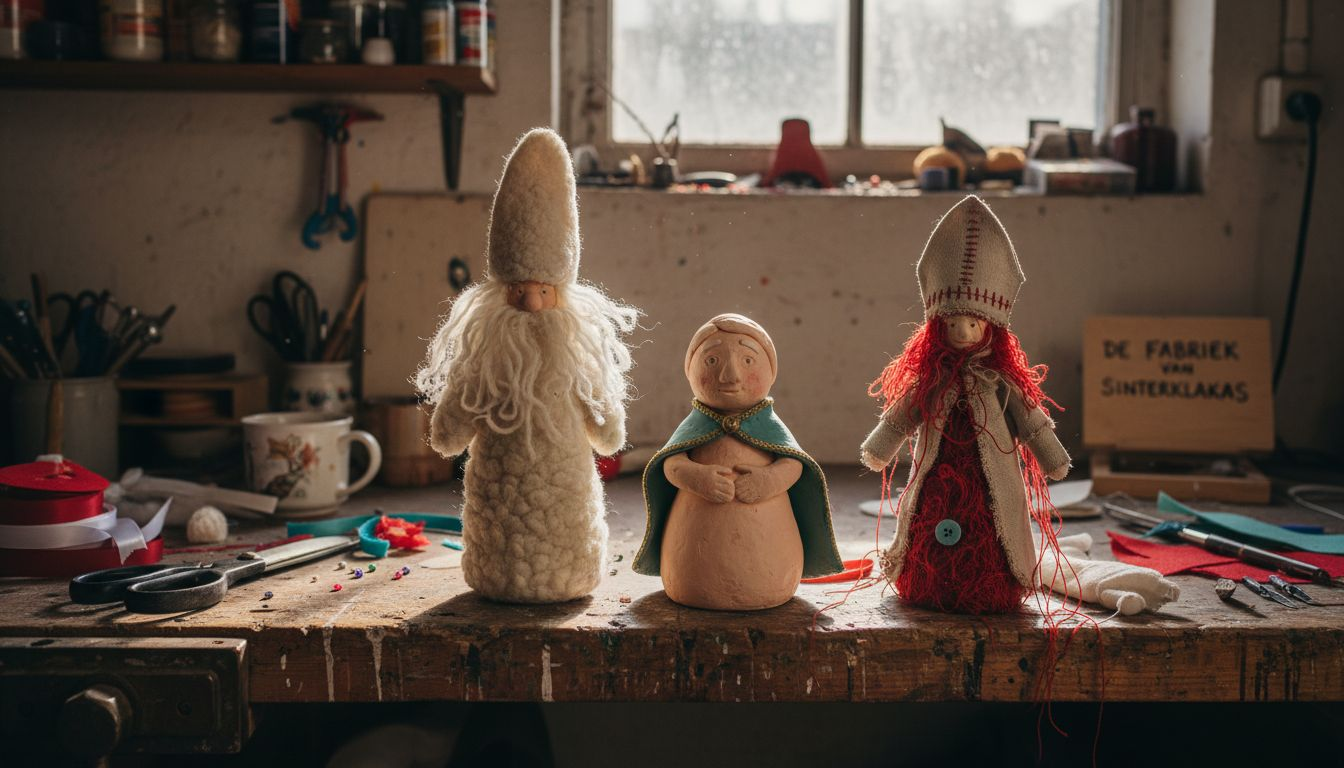 Detailopname van de materialen en structuren van een Sinterklaaspop