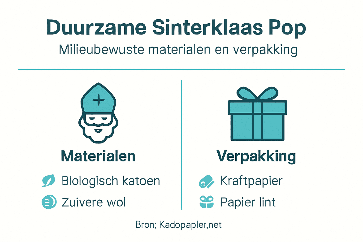 Infographic: Sinterklaaspoppen van duurzame materialen en milieuvriendelijke verpakkingen