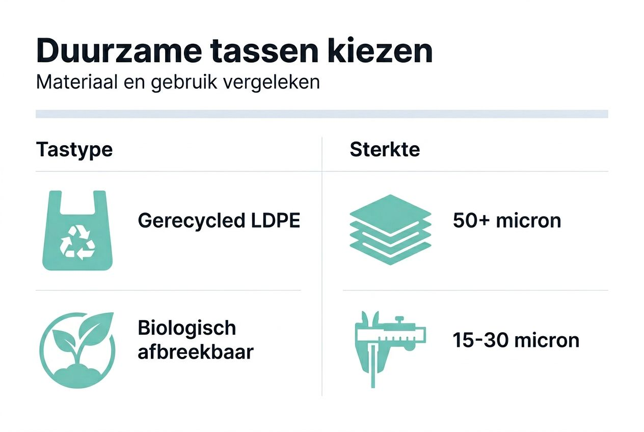 Overzicht: Duurzame plastic tassen en milieuvriendelijke materialen in beeld
