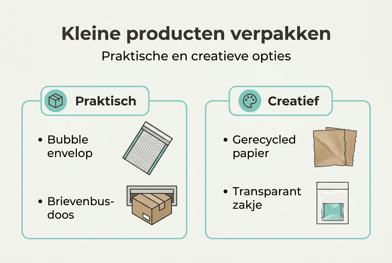 Infographic: compacte verpakkingsmogelijkheden voor kleine producten
