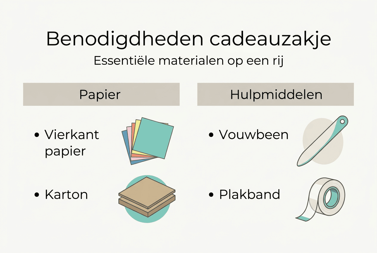 Overzicht: wat heb je nodig voor het maken van een cadeauzakje (infographic)