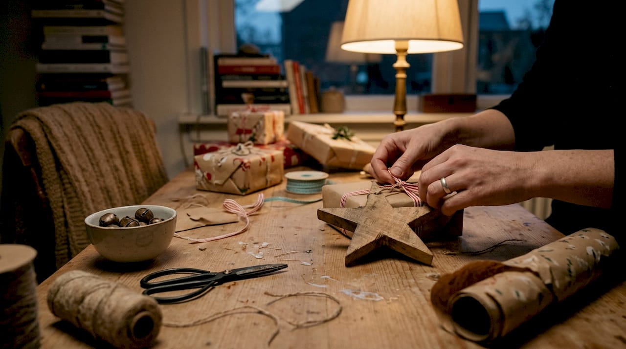 Geef je cadeau een persoonlijke touch met een houten kerstster als decoratie.