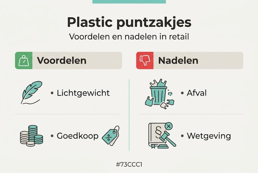 Infographic: de plus- en minpunten van plastic puntzakjes