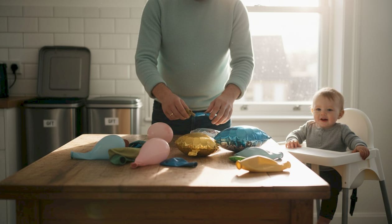 Gooi gebruikte ballonnen gescheiden weg bij het afval of de recycling.