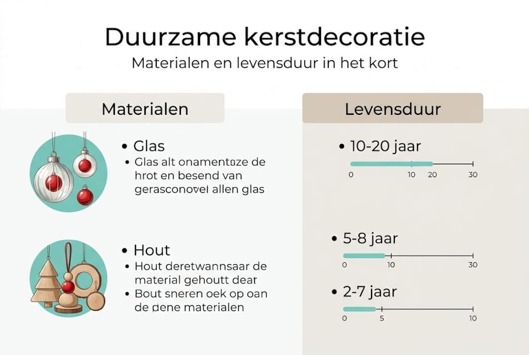 Overzicht van duurzame materialen voor kerstdecoratie en hun levensduur