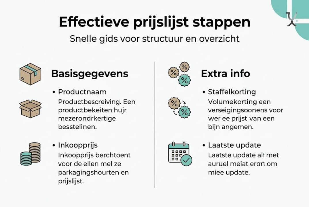 Infographic: opbouw van de prijslijst voor verpakkingsmaterialen