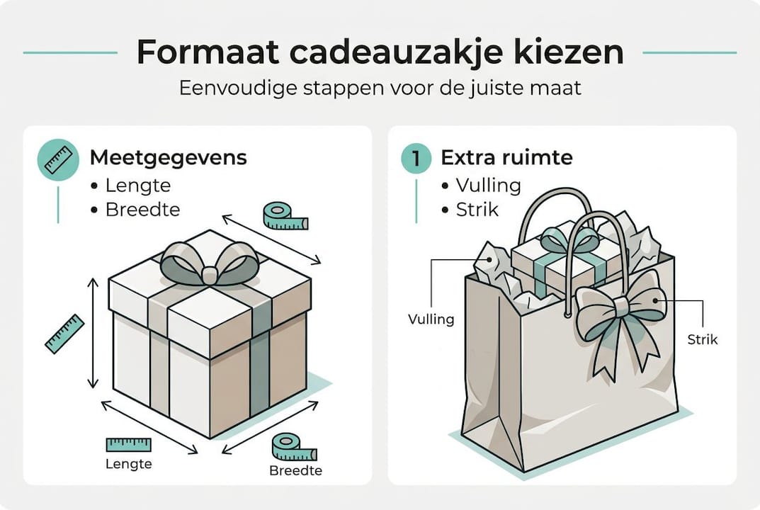 Infographic: zo kies je het juiste formaat cadeauzakje stap voor stap