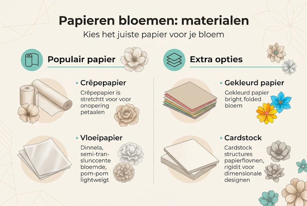 Overzicht: welke papiersoorten zijn geschikt voor bloemen?