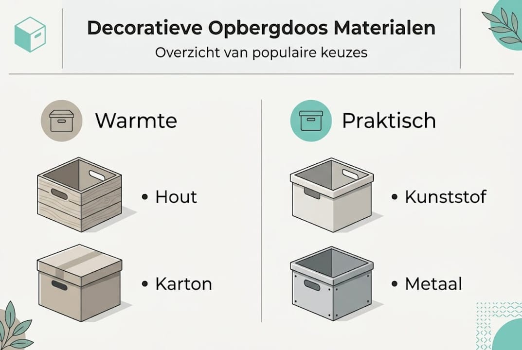 Infographic: materialen voor stijlvolle opbergboxen