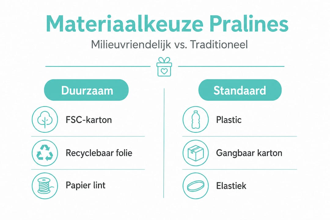 Duurzame versus traditionele materialen voor pralines: wat zijn de verschillen?