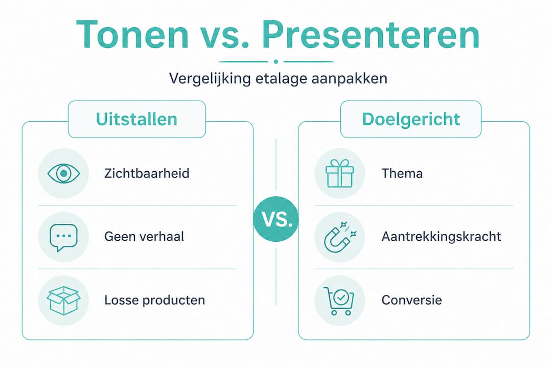 Infographic: het verschil tussen showen om het showen en presenteren met een duidelijk doel