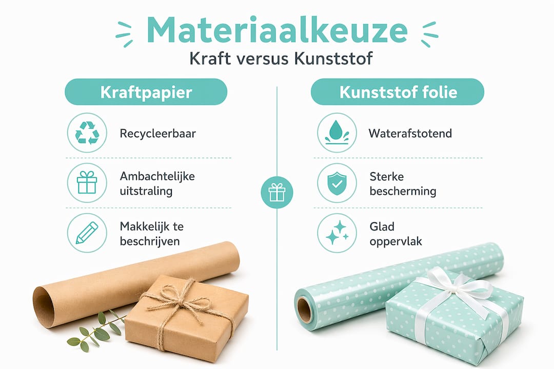 Infographic: een duidelijke vergelijking tussen kraftpapier en kunststof folie