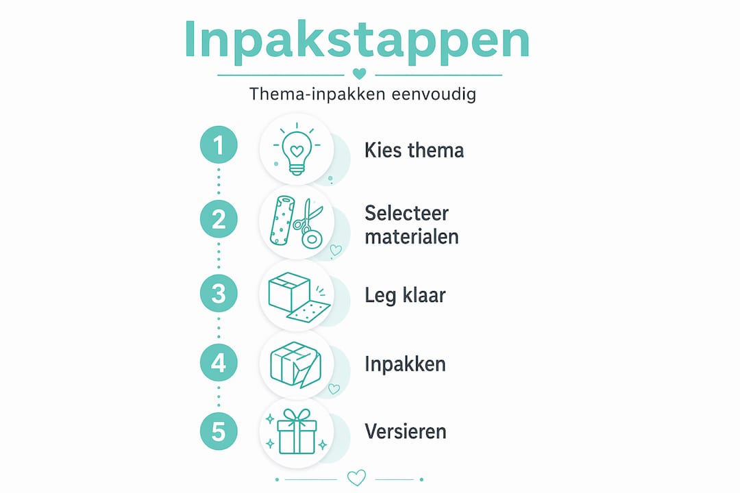 Infographic: stappenplan voor het feestelijk inpakken van cadeautjes voor kinderen
