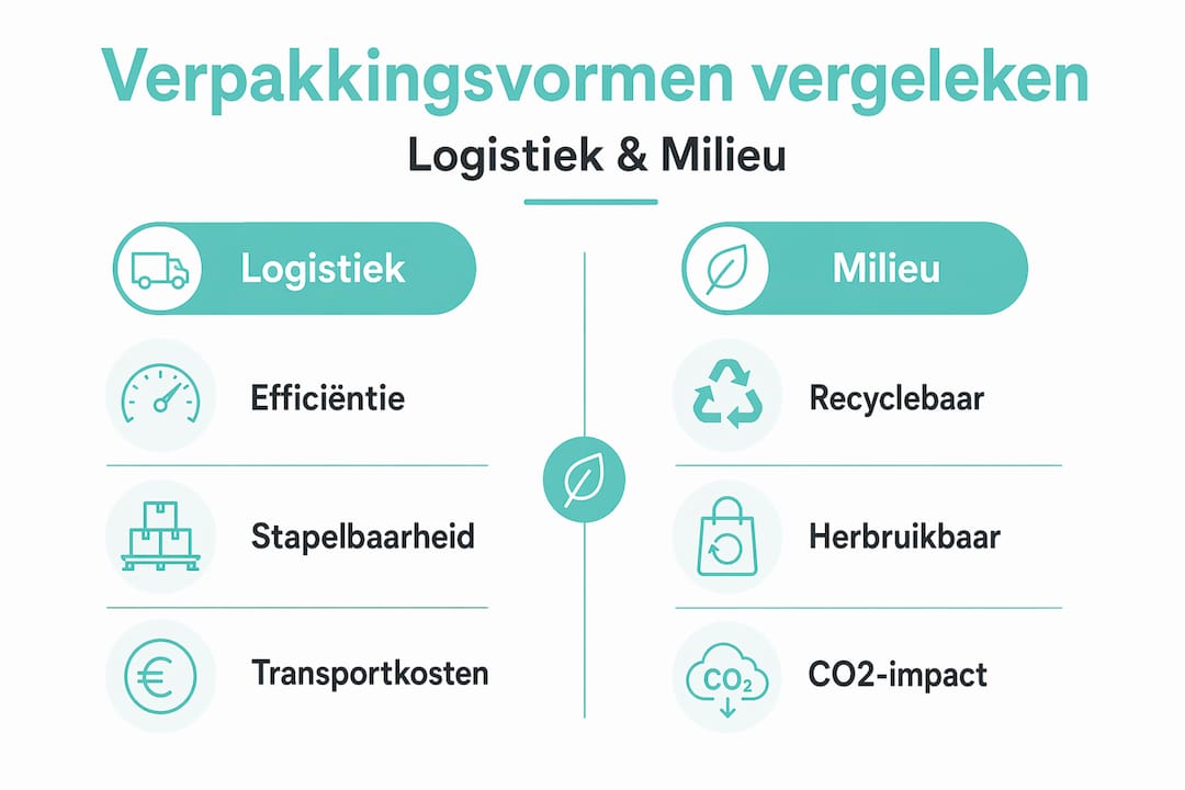 Infographic brengt logistieke en milieutechnische verschillen tussen verpakkingssoorten in kaart