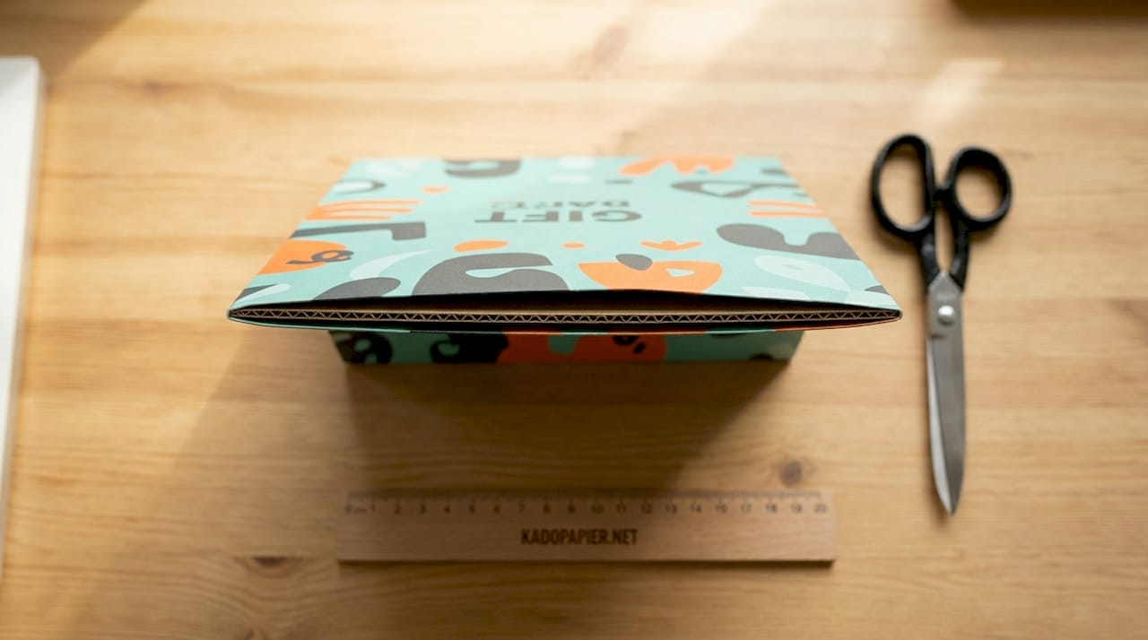 Doorsnede van de verschillende materiaallagen van een cadeautasje