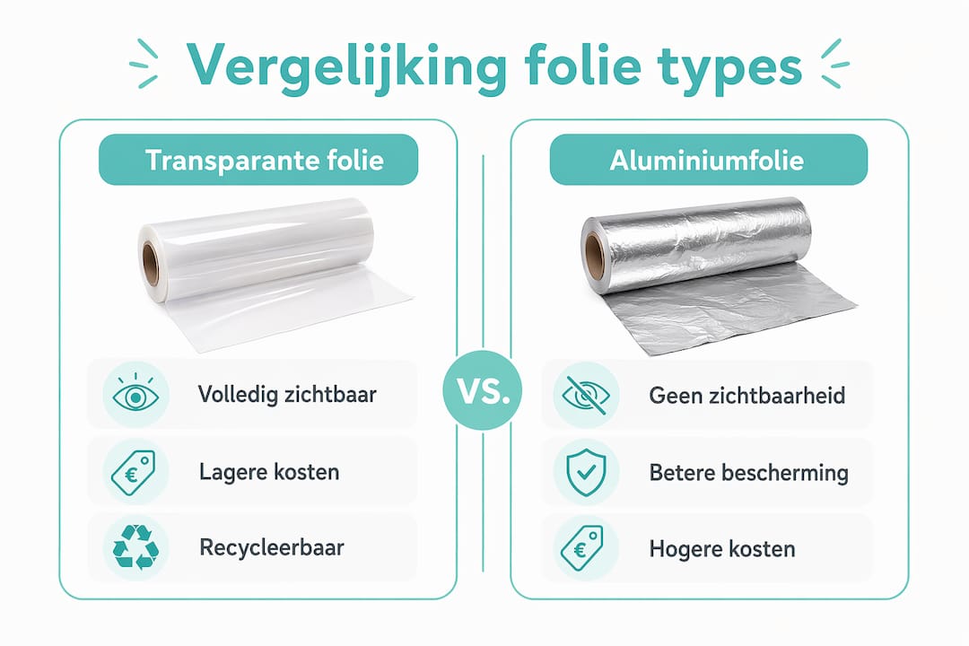 In deze infographic worden de eigenschappen van verschillende foliesoorten overzichtelijk naast elkaar gezet.
