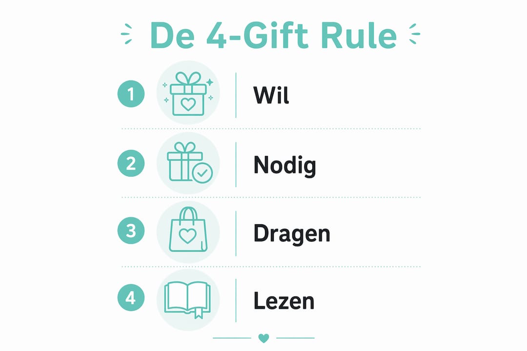 Infographic: de vier categorieën van de 4-cadeauregel
