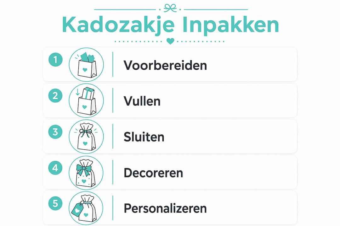 Overzichtelijke infographic: zo geef je een persoonlijk tintje aan je cadeauzakje, stap voor stap