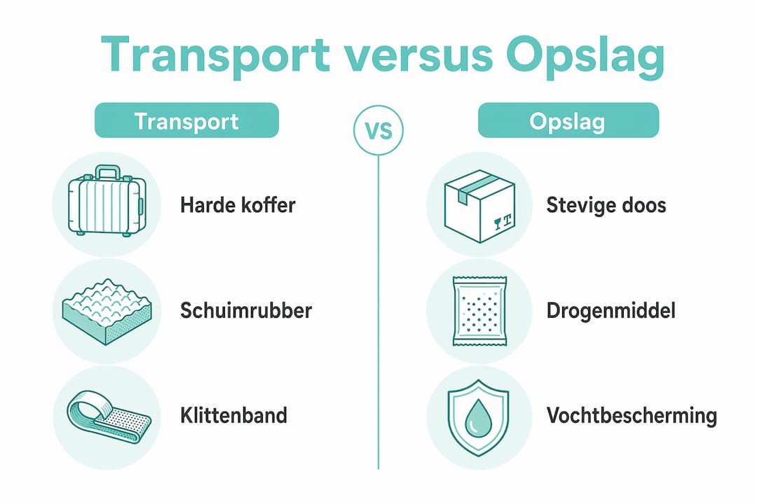 Infographic: overzicht van transport- en opslagmethoden voor verschillende materialen