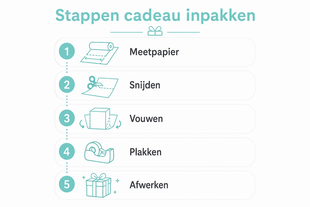 Stapsgewijze infographic: zo pak je een cadeau mooi in