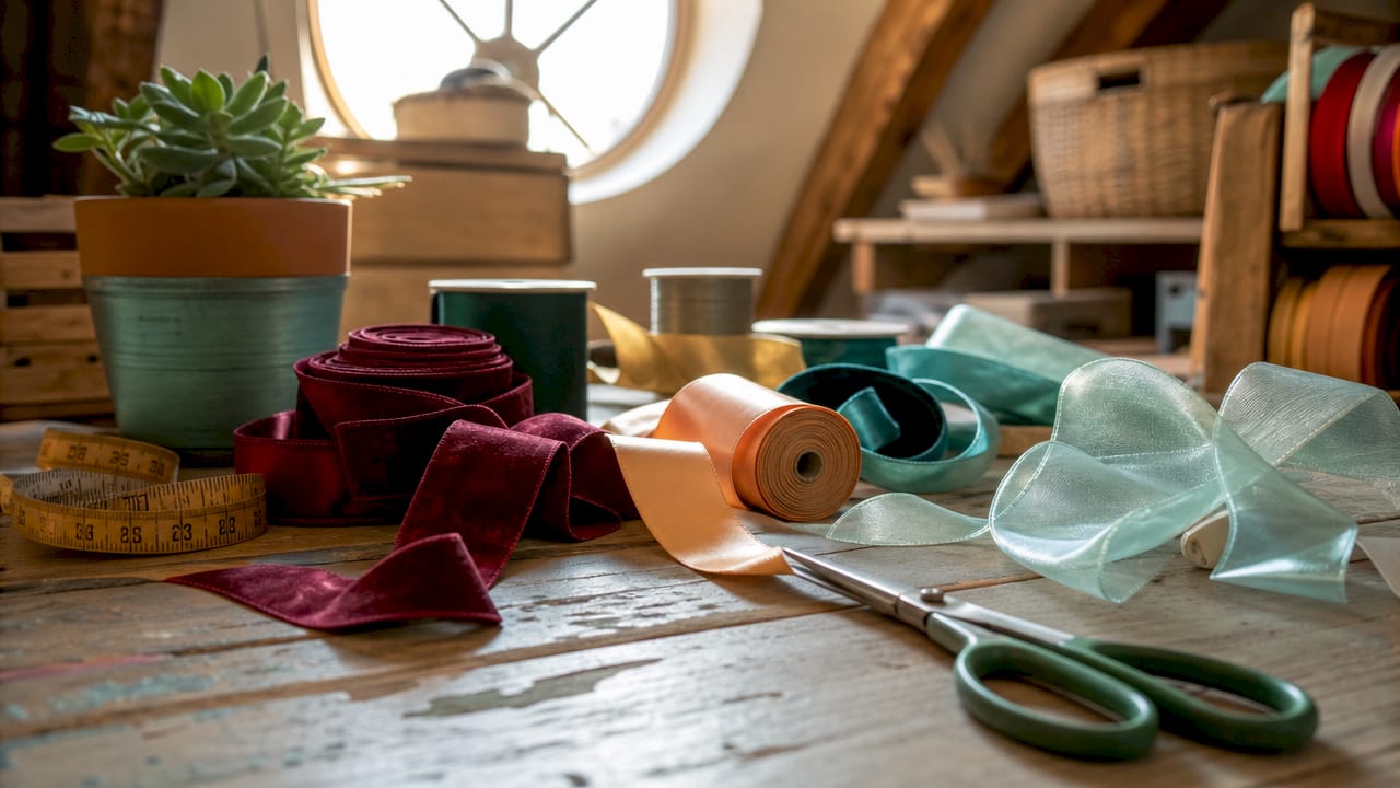Detailopname van verschillende knutselbanden met diverse structuren