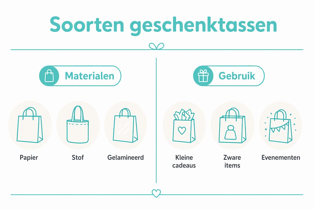 Infographic: een handig overzicht van verschillende soorten cadeautasjes en hun toepassingen