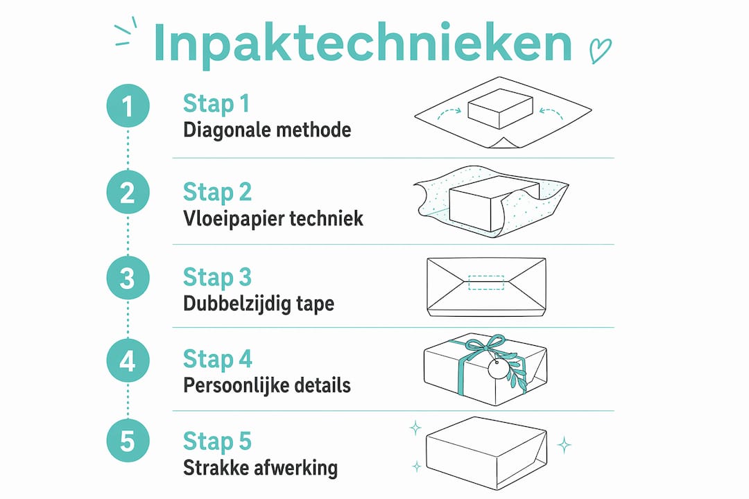Overzichtelijke infographic met praktische stappen voor slim inpakken