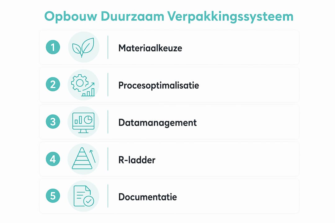 Overzicht: stappenplan voor een duurzaam verpakkingssysteem