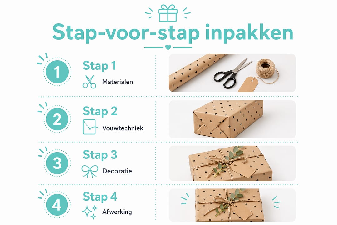 Infographic: stap voor stap creatieve manieren om cadeaus in te pakken