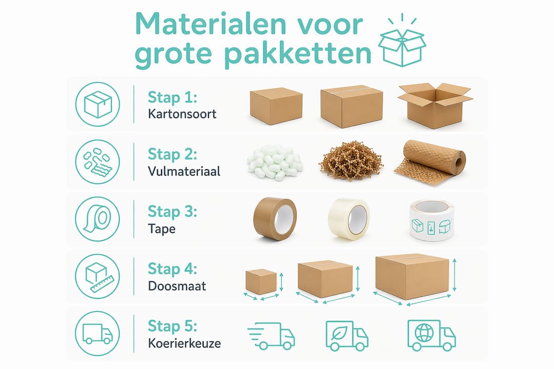 Infographic: Hoe pak je grote pakketten handig in – stap voor stap
