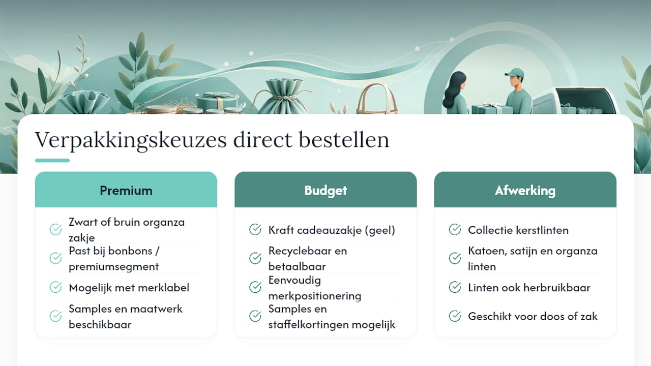 Direct bestellen: herbruikbare verpakking bij Kadopapier.net — overview diagram