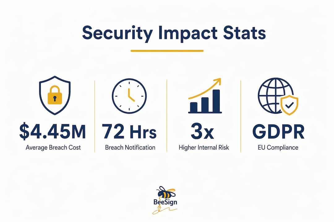 Infographic showing key document security statistics