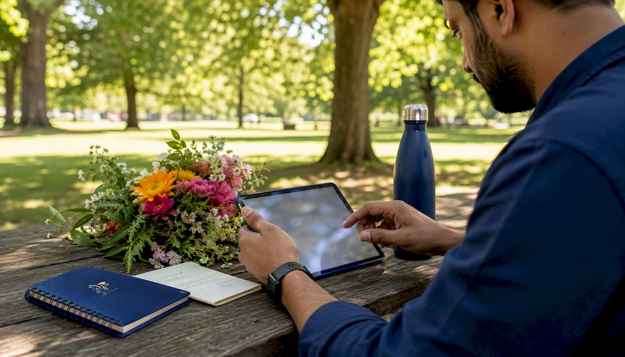 Hands managing bulk eSignature on tablet