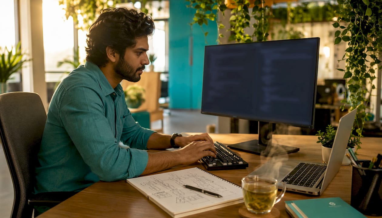Developer managing URL parameters for SEO