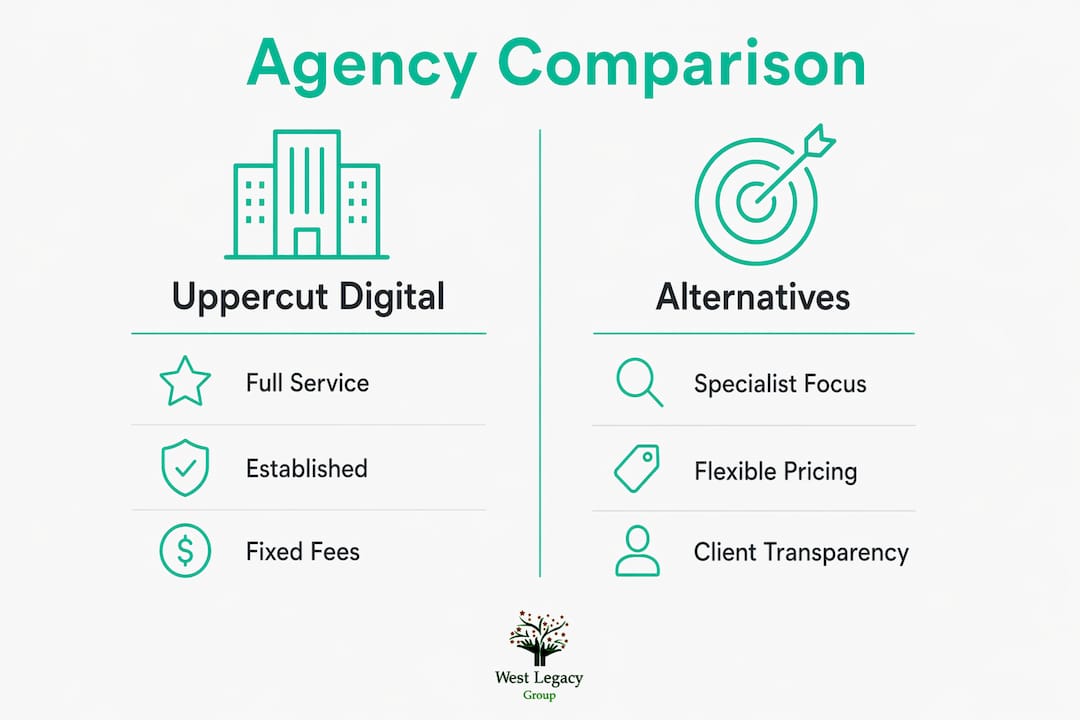 Infographic comparing agency features side by side
