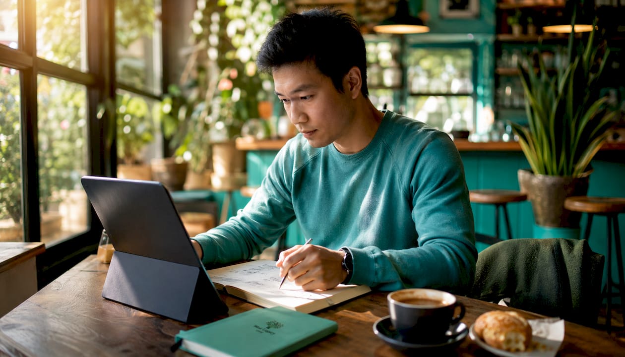 Man analyzing technical SEO issues at desk