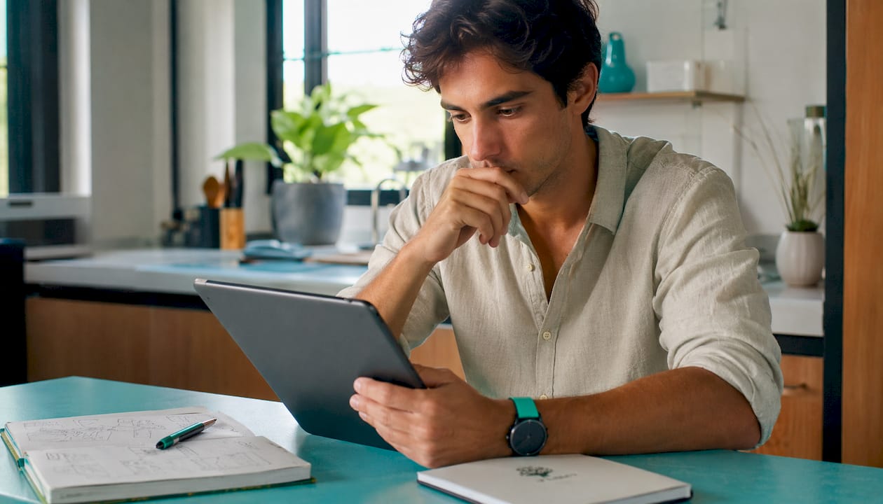 User reviewing local pack search results on tablet