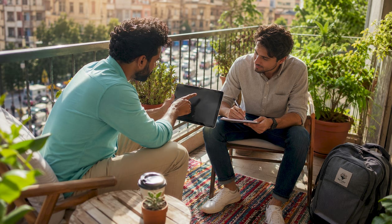 Two strategists collaborating on SEO tactics