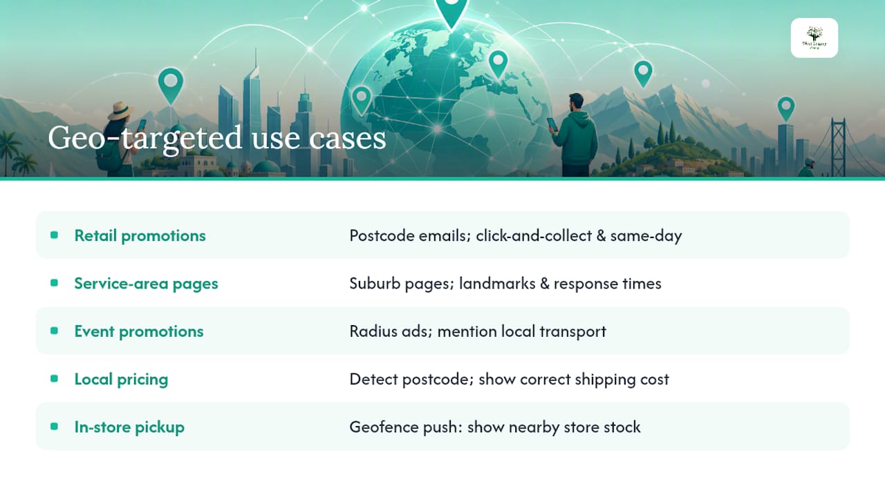 Real-world use cases: how businesses apply location-based content — overview diagram
