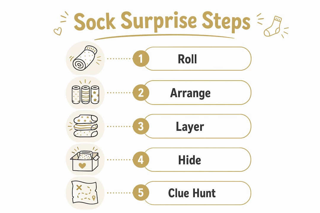Infographic of creative sock gift steps