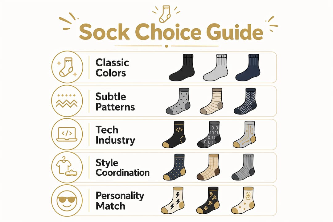 Infographic outlining sock colour and pattern choices