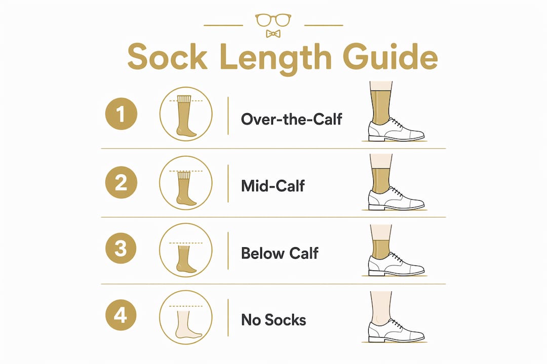 Infographic illustrating sock length importance in office wear