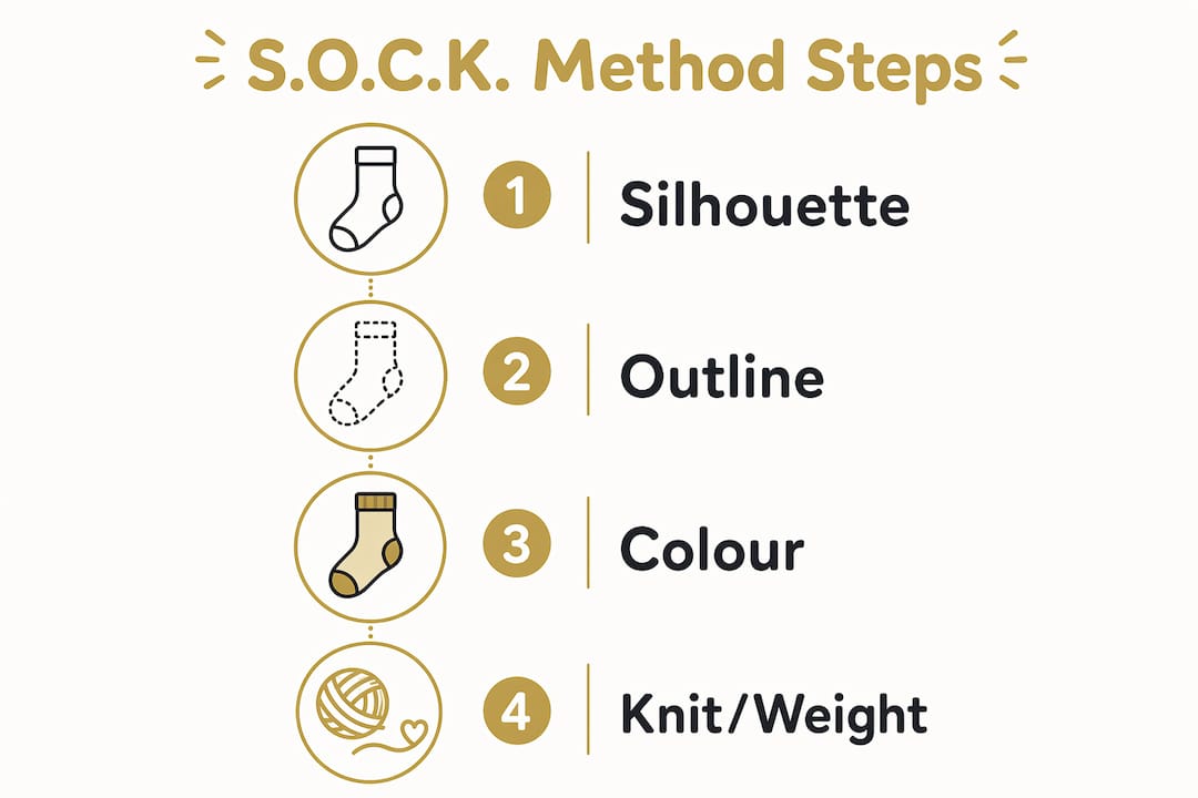 Infographic illustrating steps of the S.O.C.K. method